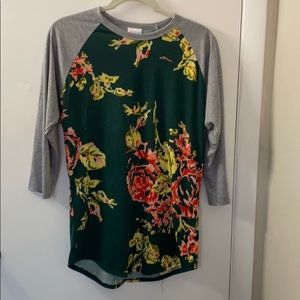 Lularoe large randy green floral pattern